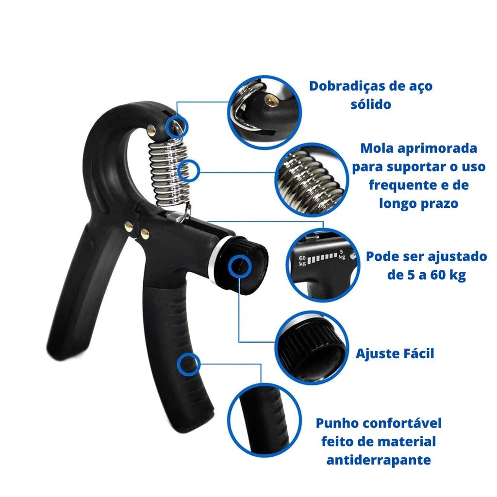 Hand Grip Ajustável 5–60kg – Fortaleça Mãos, Dedos e Antebraço