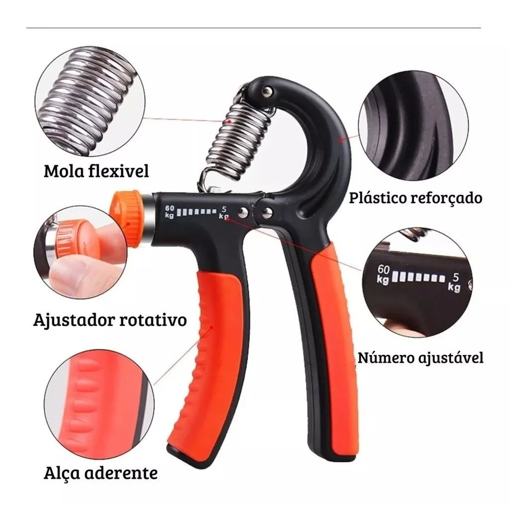 Hand Grip Ajustável 5–60kg – Fortaleça Mãos, Dedos e Antebraço